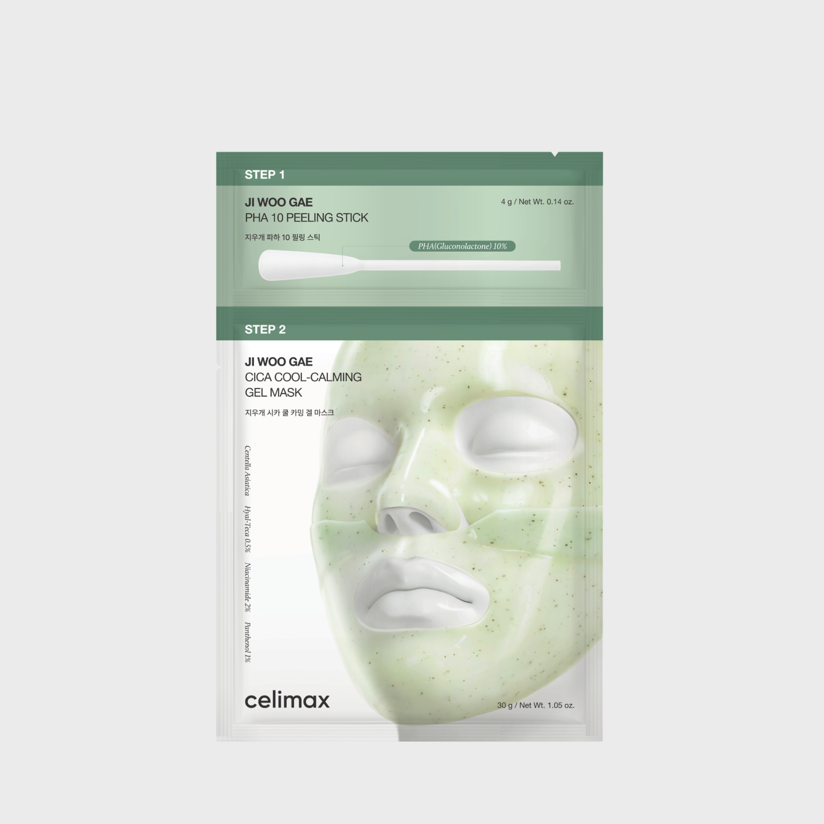 CELIMAX - Ji Woo Gae Cica PHA Peel 2-Step Gel Mask