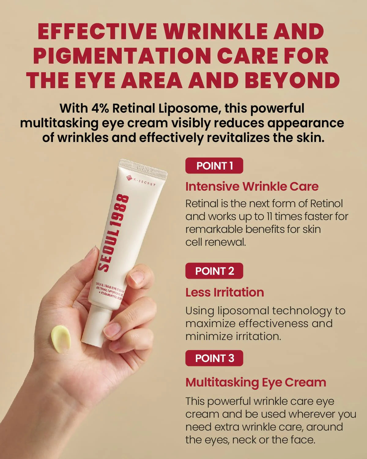 KSECRET - SEOUL 1988 Eye Cream : Retinal Liposome 4% + Fermented Bean 30ml