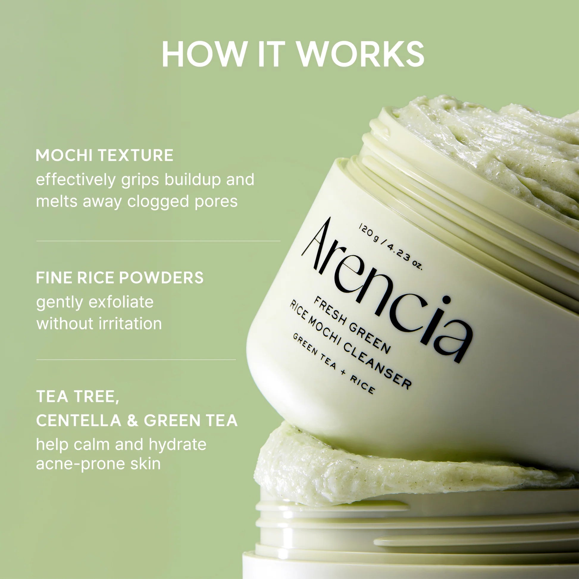 ARENCIA - Fresh Green Mochi Cleanser 120g