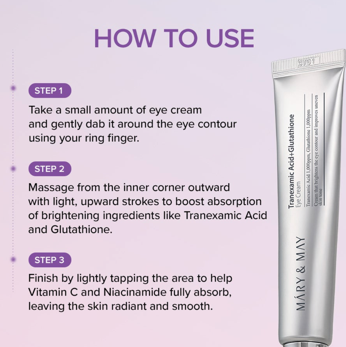 MARY&MAY - Tranexamic Acid+Glutathione Eye Cream 30ml