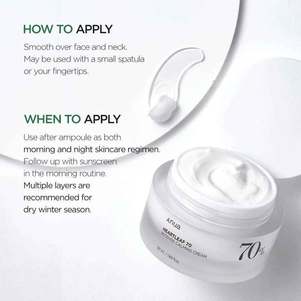 ANUA - Heartleaf 70% Intense Calming Cream 50mln