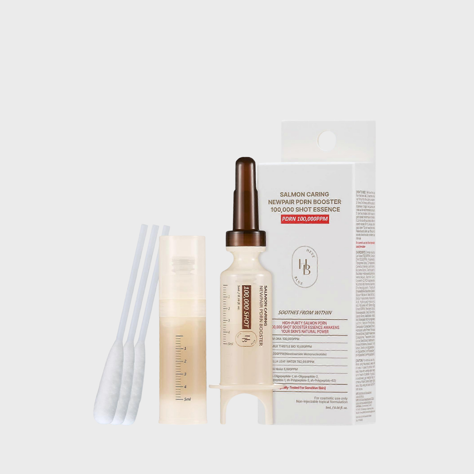 HEVEBLUE - Salmon Caring Newpair PDRN Booster 100,000 Shot Essence 1pc Set