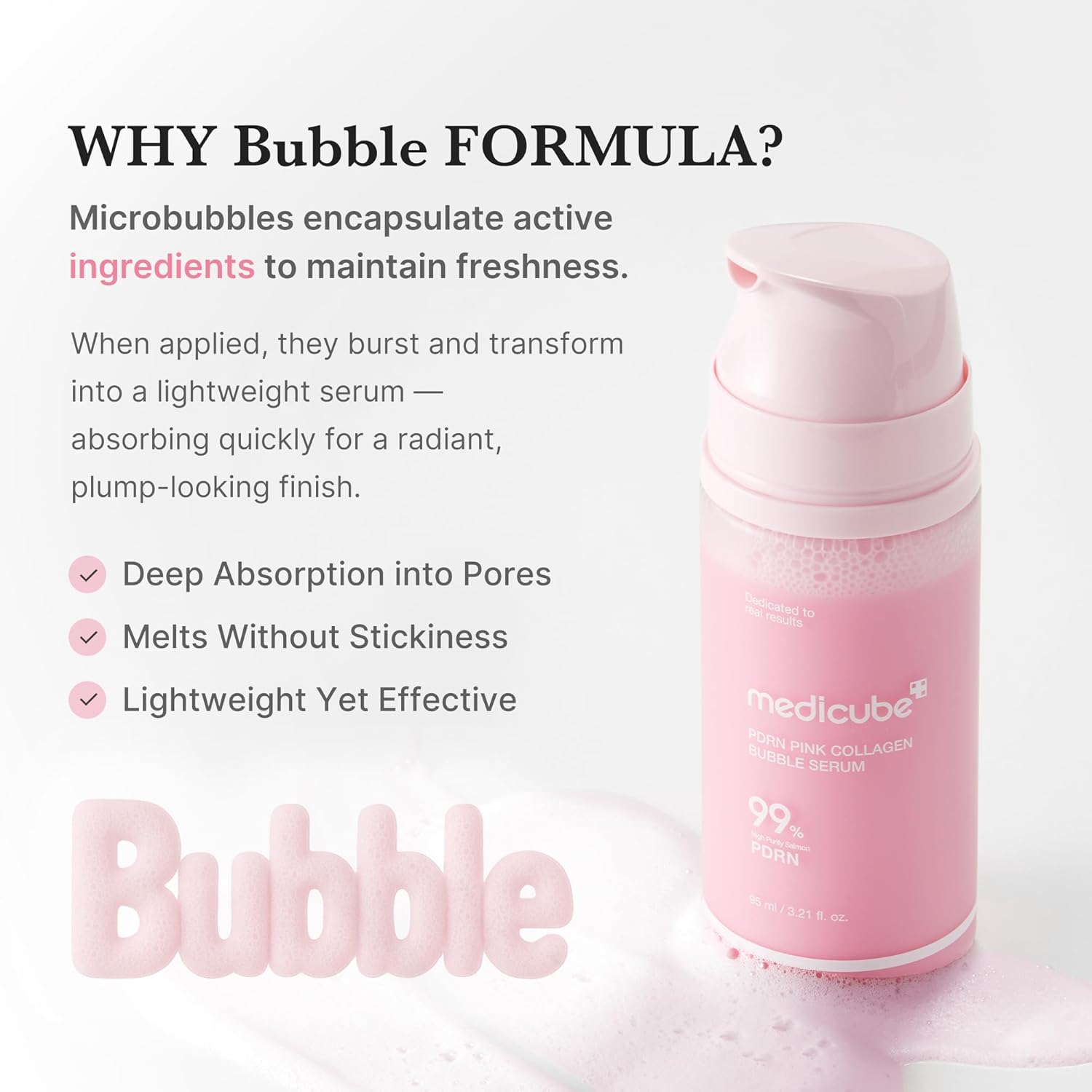 MEDICUBE - PDRN Pink Collagen Bubble Serum 95ml