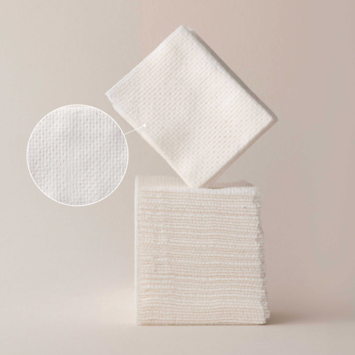 HEVEBLUE - Bleach Free Biodegradable Stretchy 100% Cotton Pads (60 dischetti)